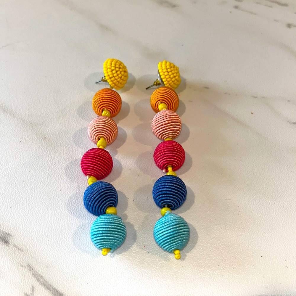 Area Stars colorful dangle Multi Ball Earrings